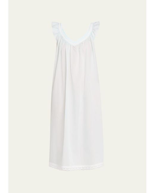 Celestine White Heddy Lace-trim Nightgown