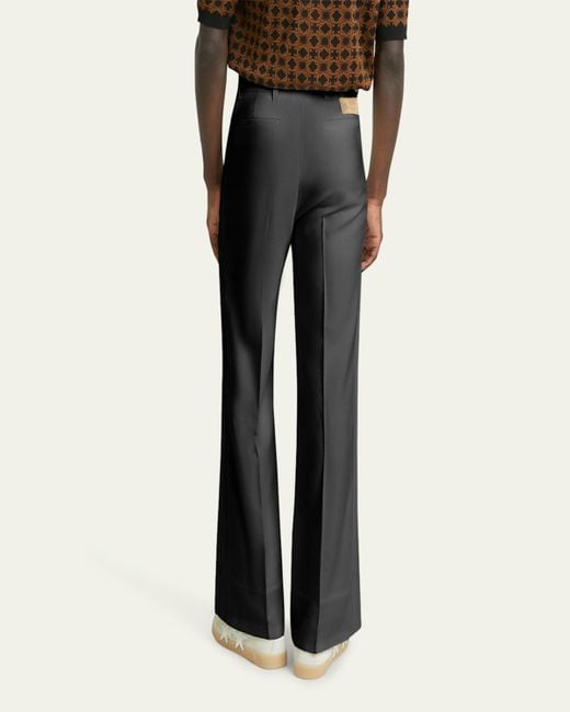 Amiri Black Creased Wool Flare Pants for men