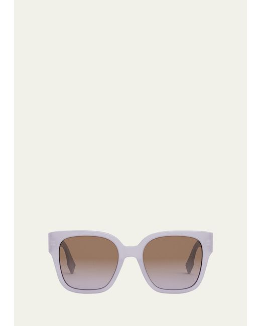 Fendi Natural Ff Square Acetate Sunglasses