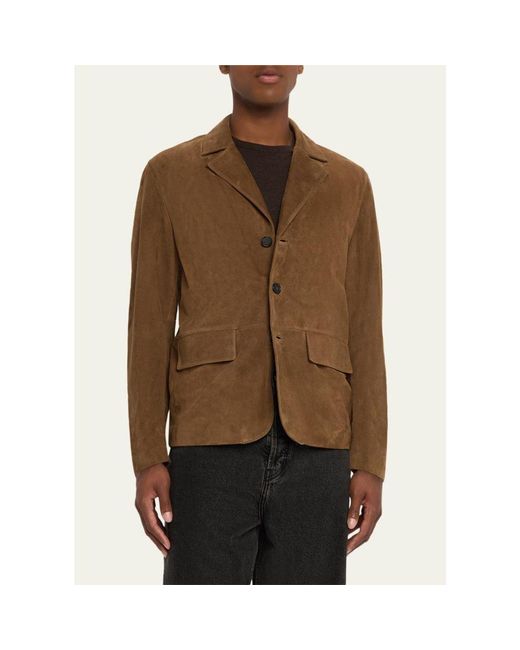FRAME Brown Suede Blazer for men
