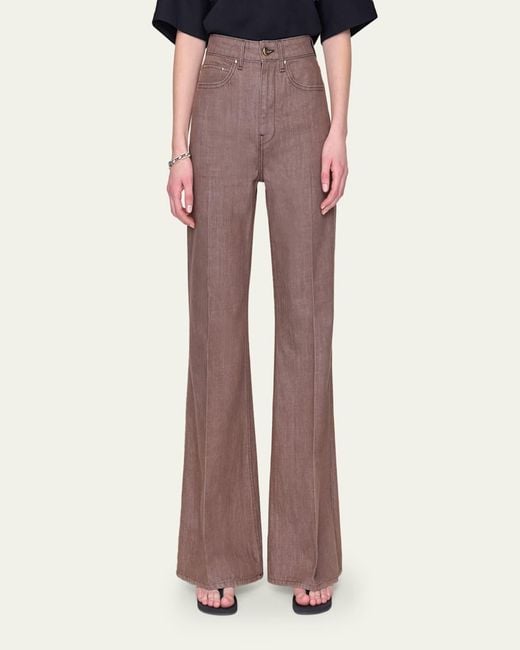 OSSOU Brown Trace Flare Jeans