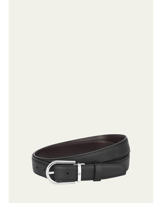 Montblanc Natural Reversible Leather Buckle Belt for men