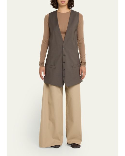 MM6 by Maison Martin Margiela Brown Oversized Wool Suiting Vest