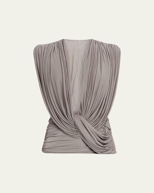 Christopher Esber Gray Ripple Drape Top