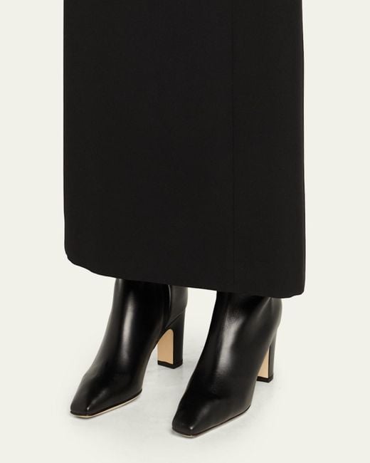 Manolo Blahnik Black Ofaralo Leather Booties