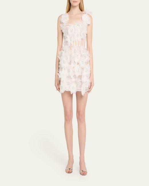 Bronx and Banco Natural Rosalie Sequin-Embellished Applique Mini Dress