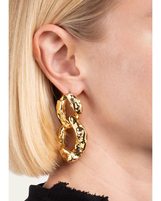 Alexis Metallic Brut Golden Double Link Earrings