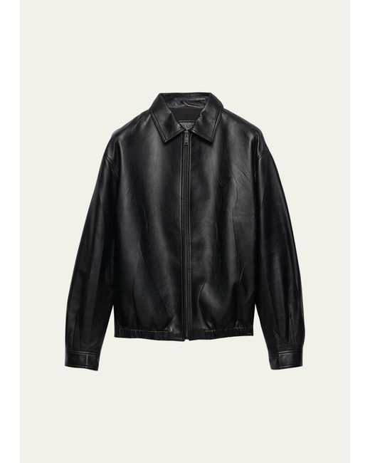 Prada Black Nappa Leather Zip Jacket