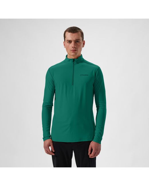Berghaus Green 24/7 Half Zip Long Sleeve Tech Tee for men