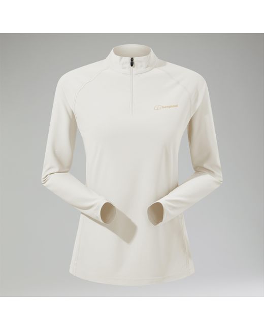 Berghaus White 24/7 Half Zip Long Sleeve Tech Tee