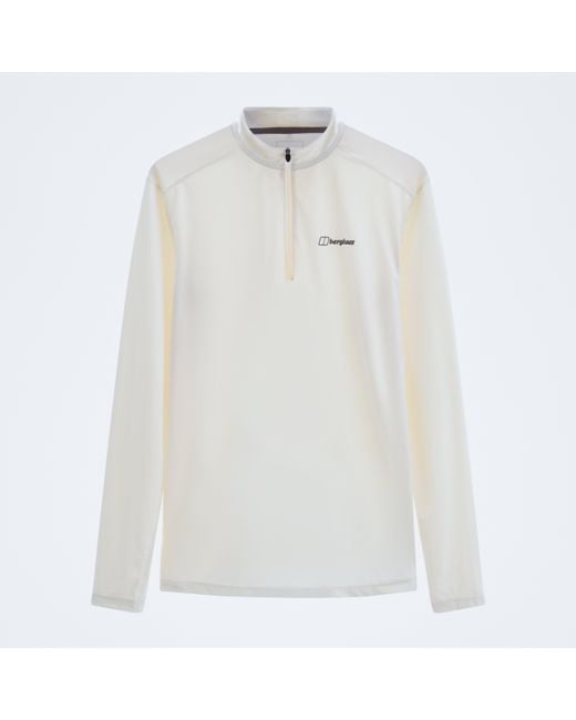 Berghaus White 24/7 Half Zip Long Sleeve Tech Tee for men
