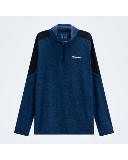 Berghaus Blue Farndale+ Long Sleeve Half Zip Tech Tee for men