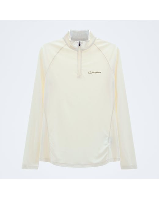 Berghaus White 24/7 Half Zip Long Sleeve Tech Tee
