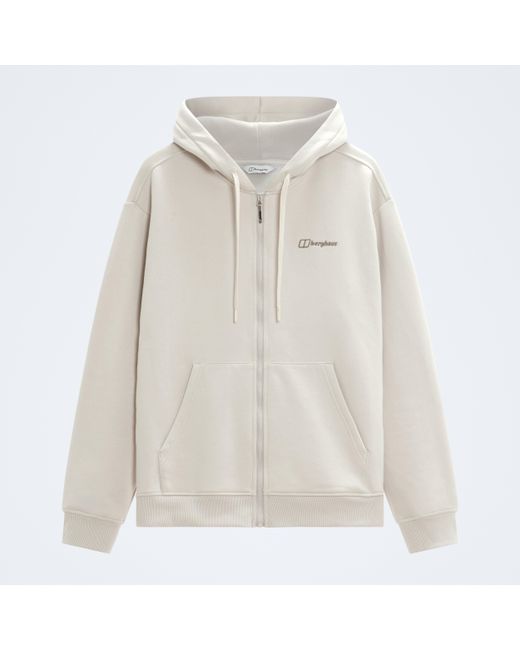 Berghaus White Essential Logo Full Zip Hoodie for men
