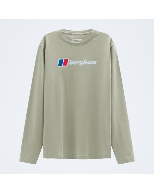 Berghaus Green Big Logo Long Sleeve Tee for men