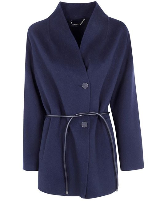 Seventy Blue Coat Wool Blend "Short Coat"