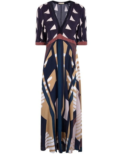 VOLANTIS Blue 'The One' Short Sleeves Evening Dress