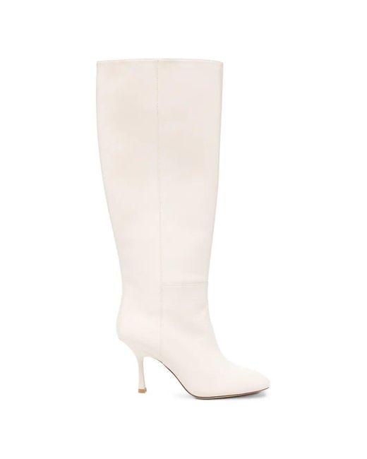 Stuart Weitzman White Madison Leather Boots