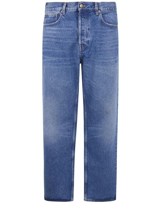 Golden Goose Deluxe Brand Blue "Golden M's" Pant Skate Loose Medium Washed Denim for men