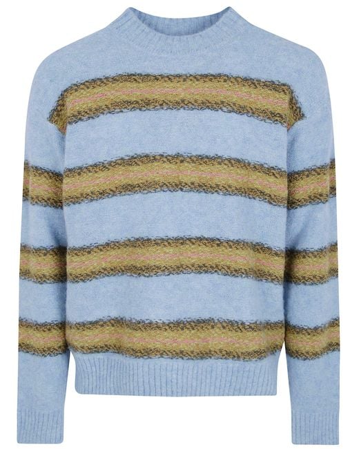Dries Van Noten Blue Sweater Round Neck "Master" for men