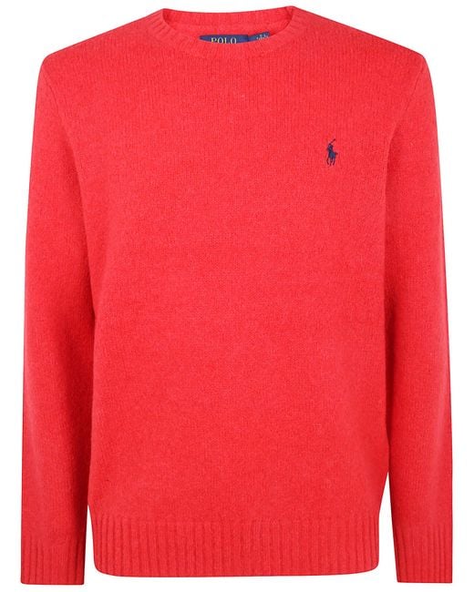 Polo Ralph Lauren Red Long Sleeve Pullover for men