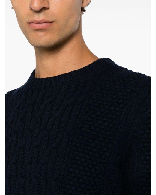 Michael Kors Blue Chunky-knit Long-sleeve Jumper for men