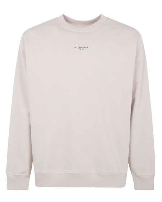 Drole de Monsieur White Le Sweatshirt Slogan Classique for men