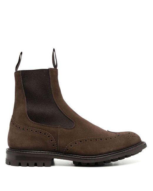 Tricker's Brown Commando-Sole Leather Beatle Boots for men