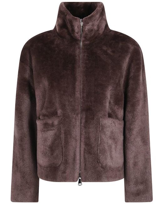 Betta Corradi Brown Jacket High Neck Zipped "Shao"