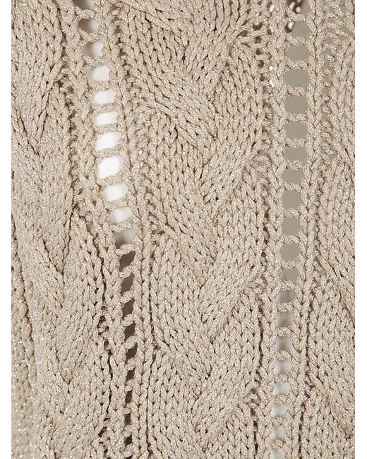 D.exterior Multicolor Lux Sleeveless V Neck Braided Sweater