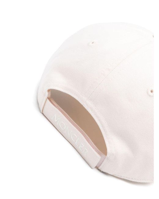 Moncler White Logo-Patch Cotton Baseball Hat