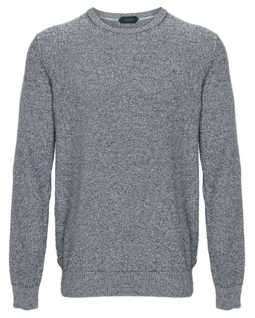 Zanone Gray Striped Sweater for men