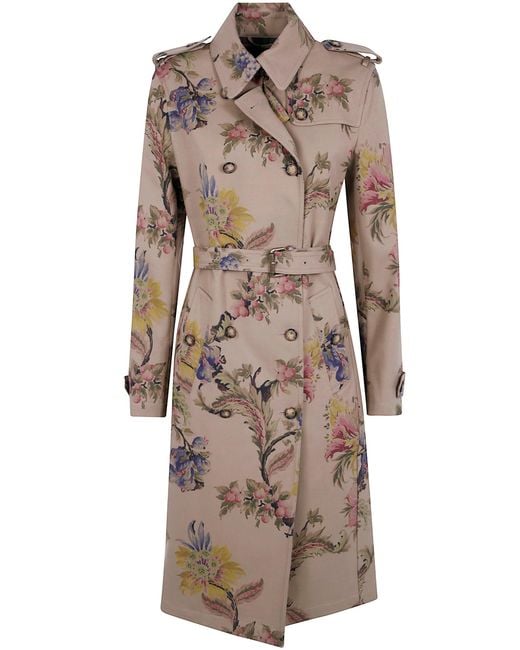 Etro Natural Coat Floral Print "Wrbc002099Sae1O"