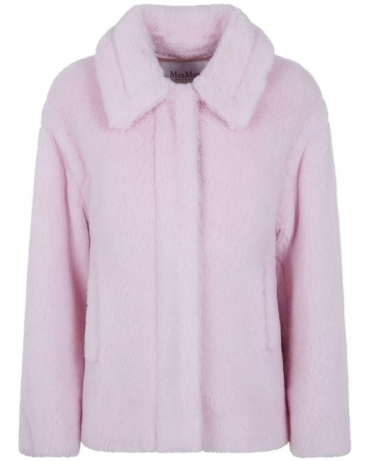 Max Mara Pink "Mxmfuggito" Single Breasted Short Classic Coat