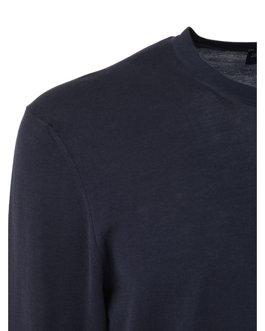 Drumohr Blue Cotton Satin T-shirt for men