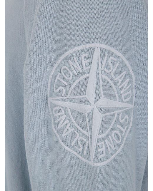 Stone Island Blue Round Neck Sweater for men
