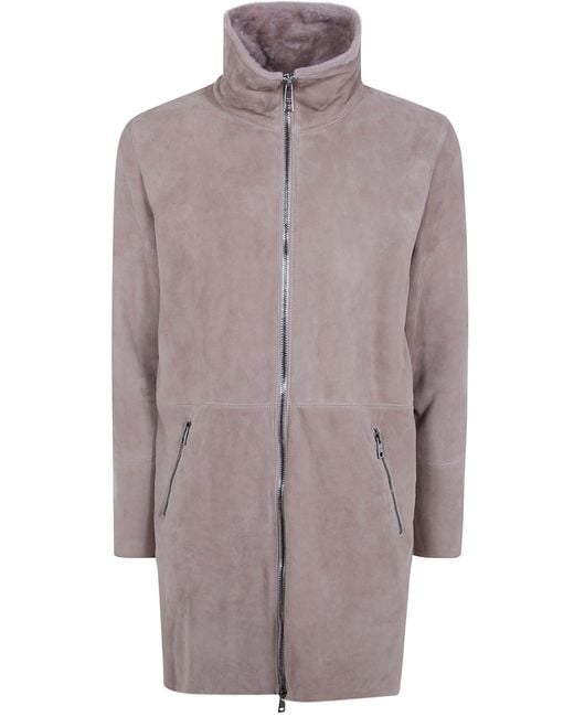 Giorgio Brato Gray Coat Long Shearling for men
