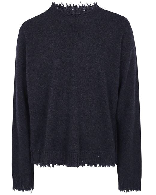 Uma Wang Blue Sweater Plain Ws Round Neck Top for men