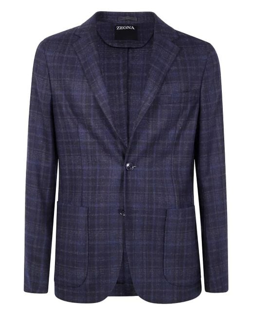 Zegna Blue Pure Wool Jacket for men