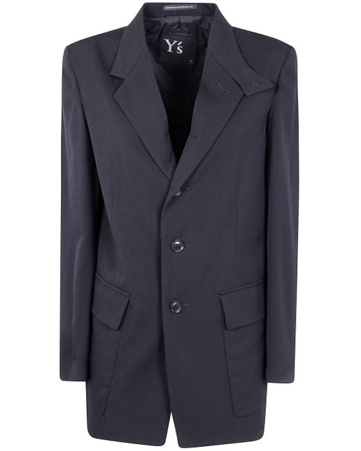 Y's Yohji Yamamoto Blue "Notched Lapel" Gabardine Jacket