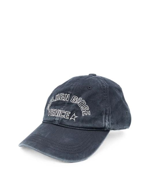 Golden Goose Deluxe Brand Blue Cap Washed Cotton Twill "Journey Baseball" for men