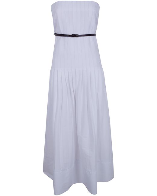 Semicouture White Brassiere Popeline Cotton Dress