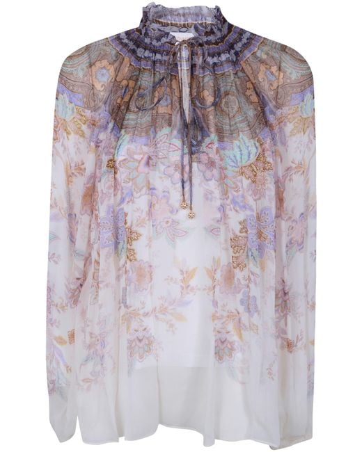 Zimmermann Pink "Luna Billow" Blouse
