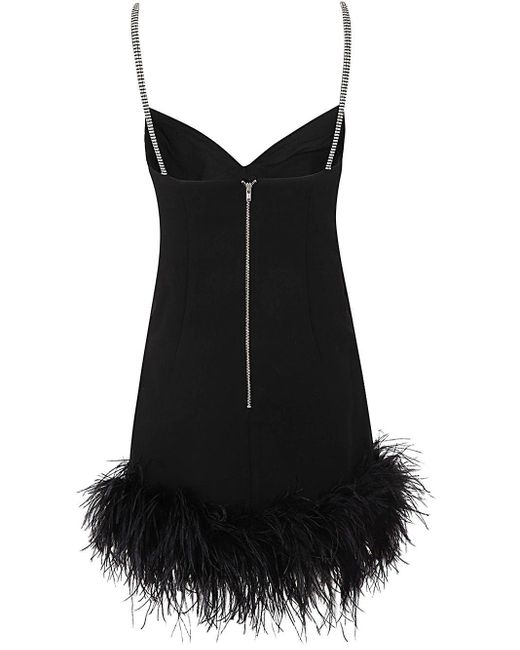 Self-Portrait Black Crepe Feather Mini Dress