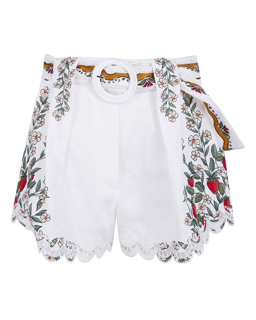 Farm Rio White Running Shorts