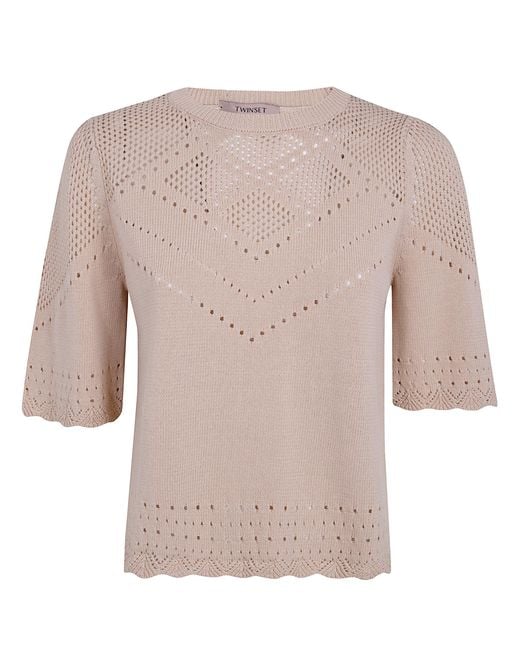 Twinset Natural Round Neck Sweater