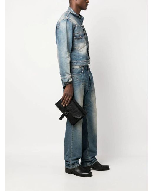 Versace Black Patterned Jacquard Clutch Bag for men