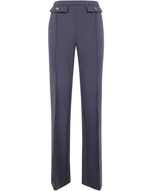 Pantaloni A Gamba Larga di Elisabetta Franchi in Blue