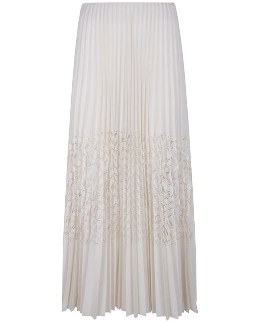 Aviu White Laser Plisse Skirt