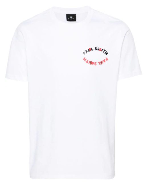 PS by Paul Smith White Reg Fit T-Shirt Happy Eye for men